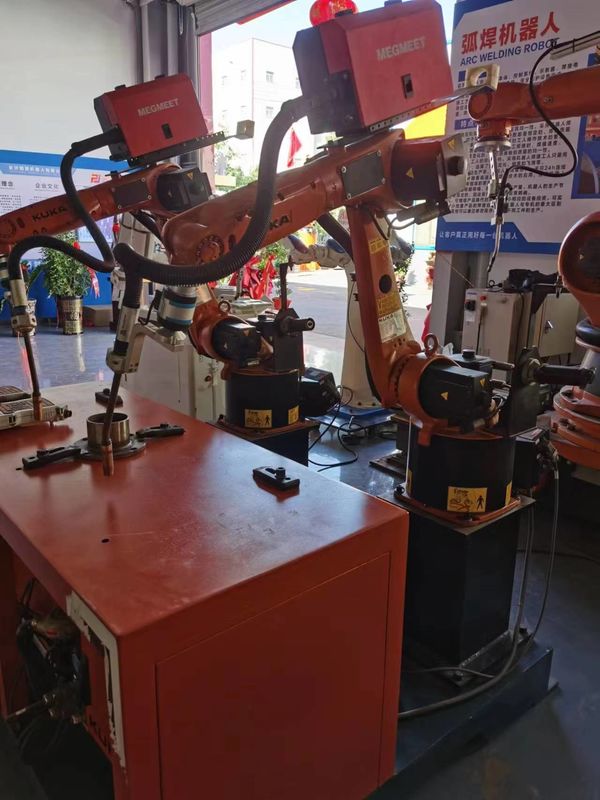 KUKA KR5 R1400 KRC4 استفاده از قطعات ، اندازه گیری ، مونتاژ قطعات ، چسب زدن - چسب زدن ، جوش دادن قوس